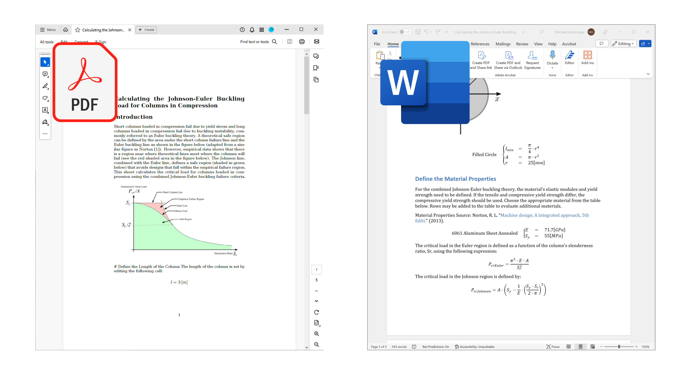 Screenshot of a Adobe PDF file a Microsoft Word file exported from EngineeringPaper.xyz